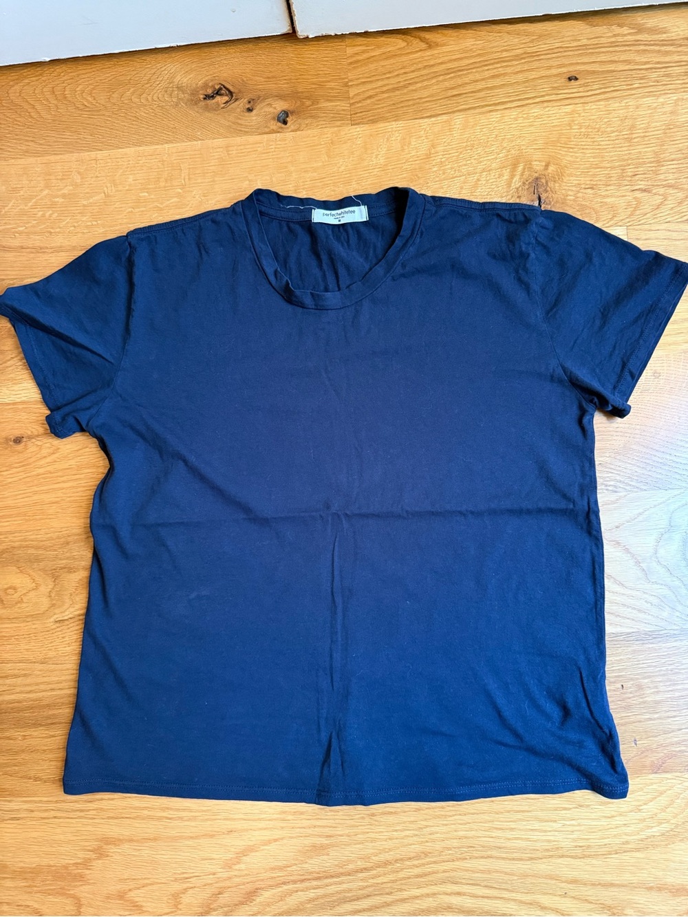 perfectwhitetee Navy Short-Sleeve Crew Tee